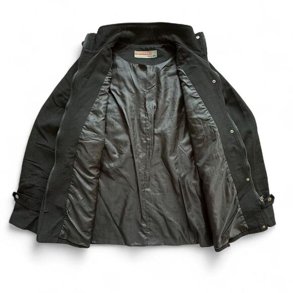 Vintage PRADA Black Full Zip Windbreaker Jacket Belt Loops & Zippered Pockets - Picture 4 of 8